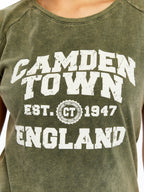 Acid Washed Camden Town Typographic Cotton Women T-shirt