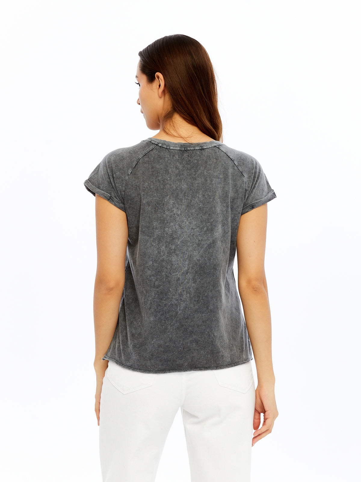 Acid Washed Art Flag Souvenir Cotton Women T-shirt
