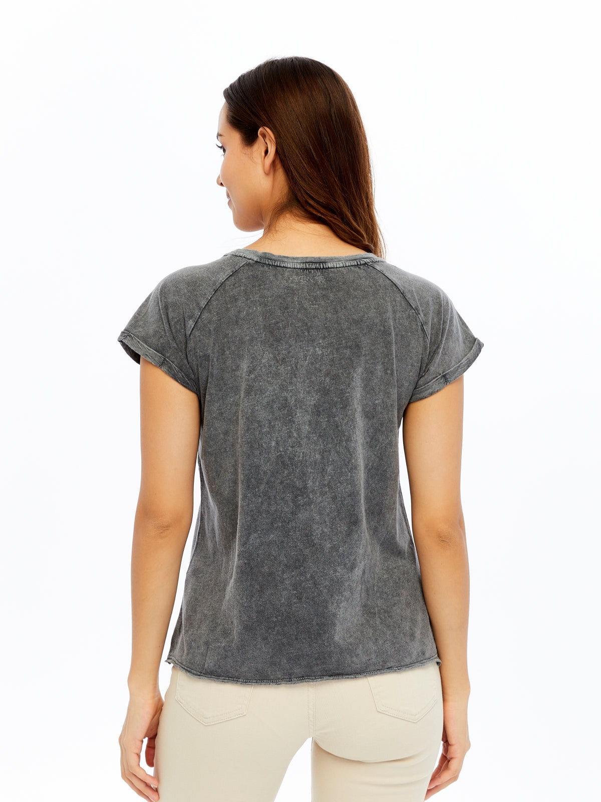 Stone washed Not in Service Black Cat  Printed Cotton Women T-shirt