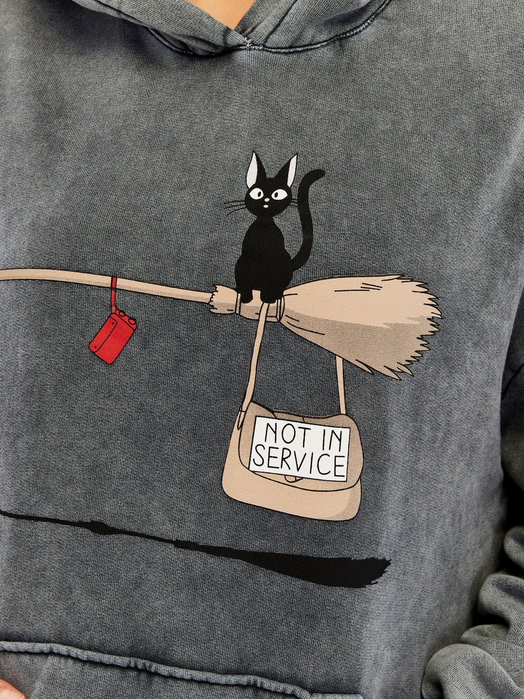 Not In Service !  Printed  Acid Washed Women Cotton Hoodie