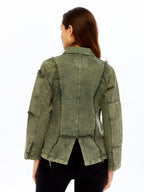 ACID WASHED JEANS STYLE DETAILED WOMEN JACKET