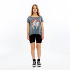 Stone Washed Jelly Fish Mushroom Print Women's Top