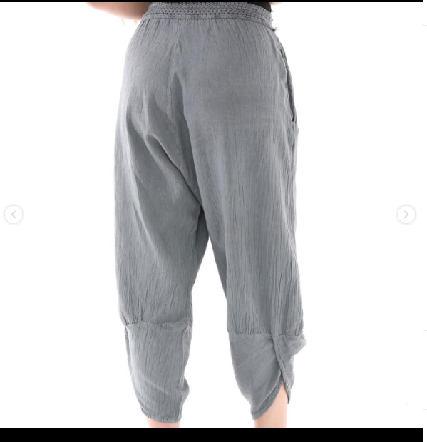 ELASTANE WAIST TAPERED LEG COTTON  TROUSER