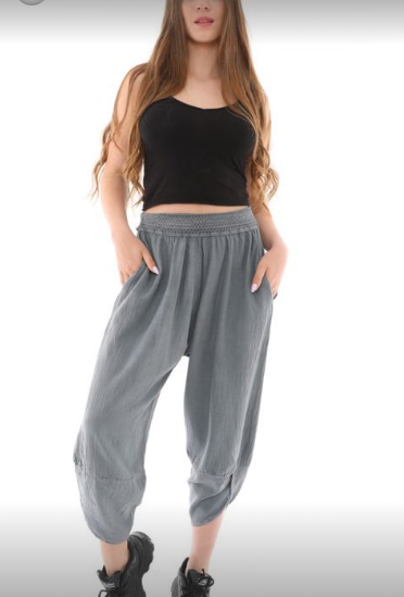 ELASTANE WAIST TAPERED LEG COTTON  TROUSER