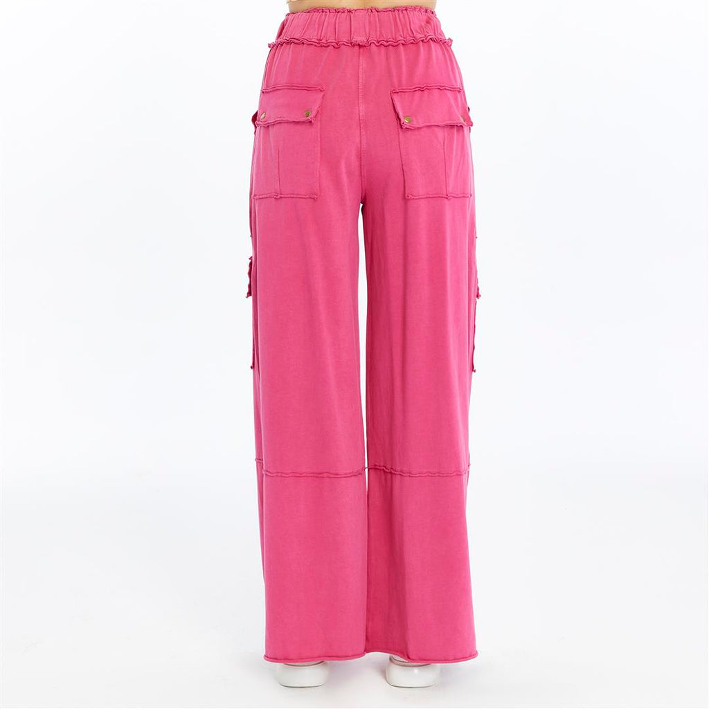 Detailed Straight Flare Leg with pockets   Women Stone Washed Cotton Trouse