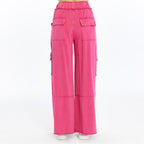 Detailed Straight Flare Leg with pockets   Women Stone Washed Cotton Trouse