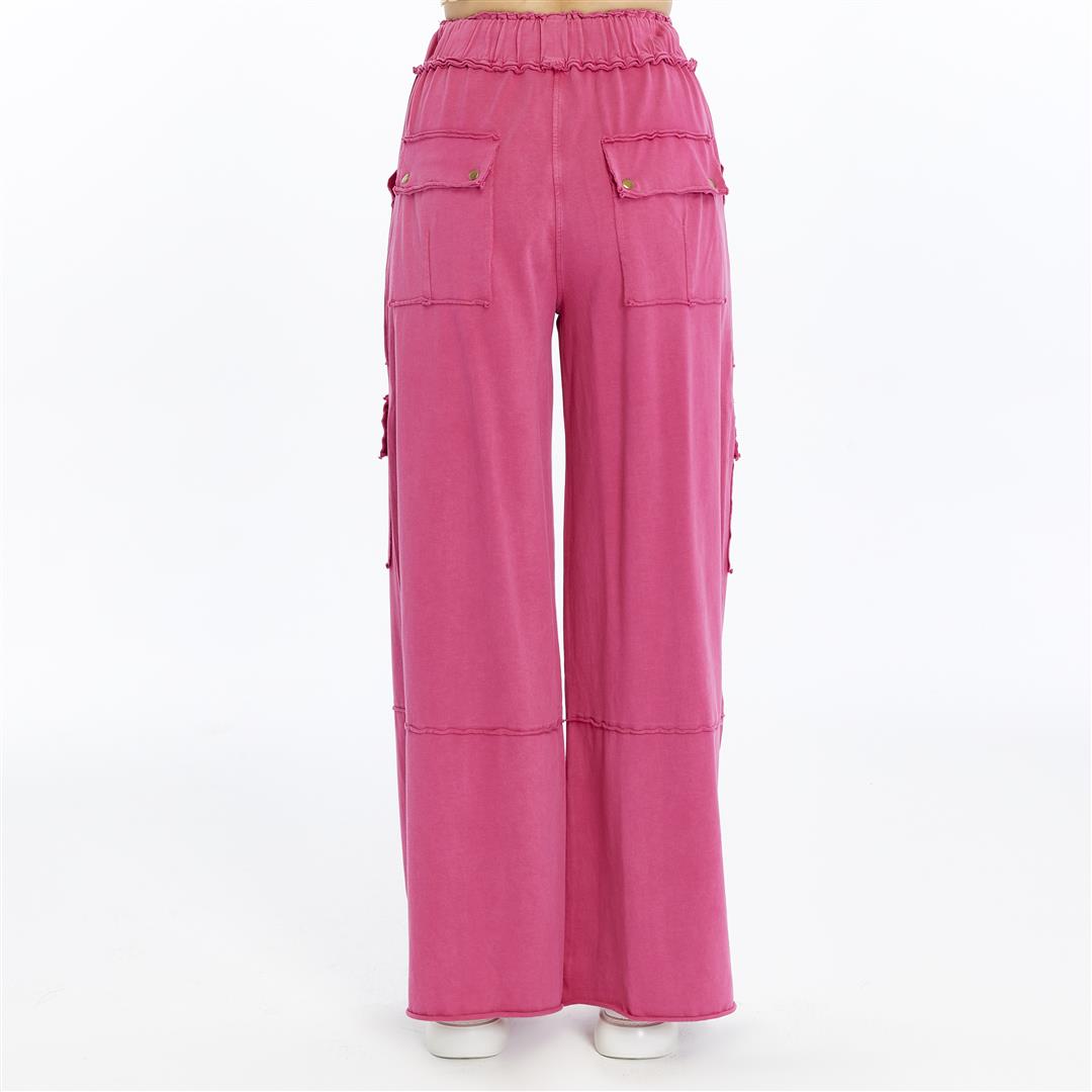Detailed Straight Flare Leg with pockets   Women Stone Washed Cotton Trouse