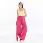 Detailed Straight Flare Leg with pockets   Women Stone Washed Cotton Trouse