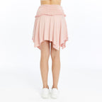 Lace Asymmetrical with Jagged Edge  Stone Washed  Skirt