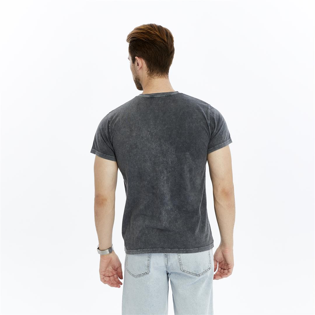 Stone Washed TAKING A WALK ON DARK SIDE  Printed Cotton  T-shirt