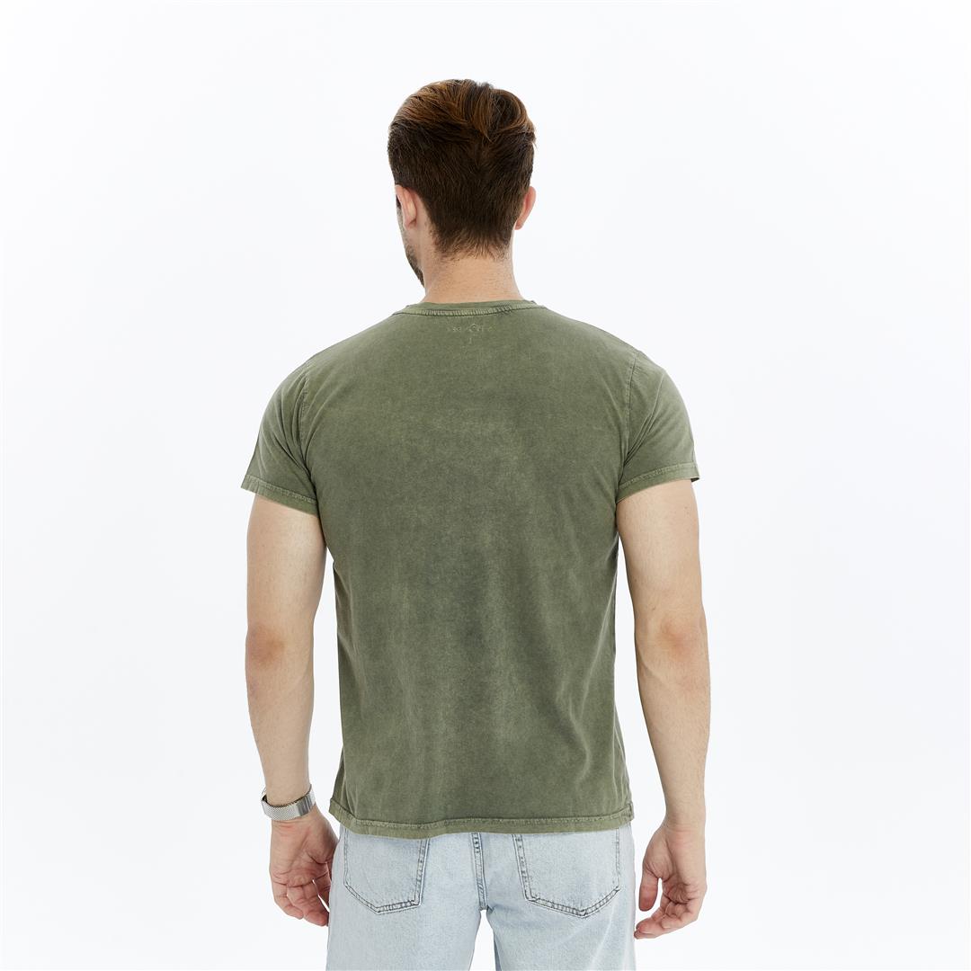 Stone Washed TAKING A WALK ON DARK SIDE  Printed Cotton  T-shirt