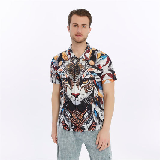 SUMMON CAT Patterned Print Men's Regular Shirt