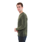 Stone Washed Cotton Men Long Sleeve Top