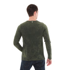 Stone Washed Cotton Men Long Sleeve Top