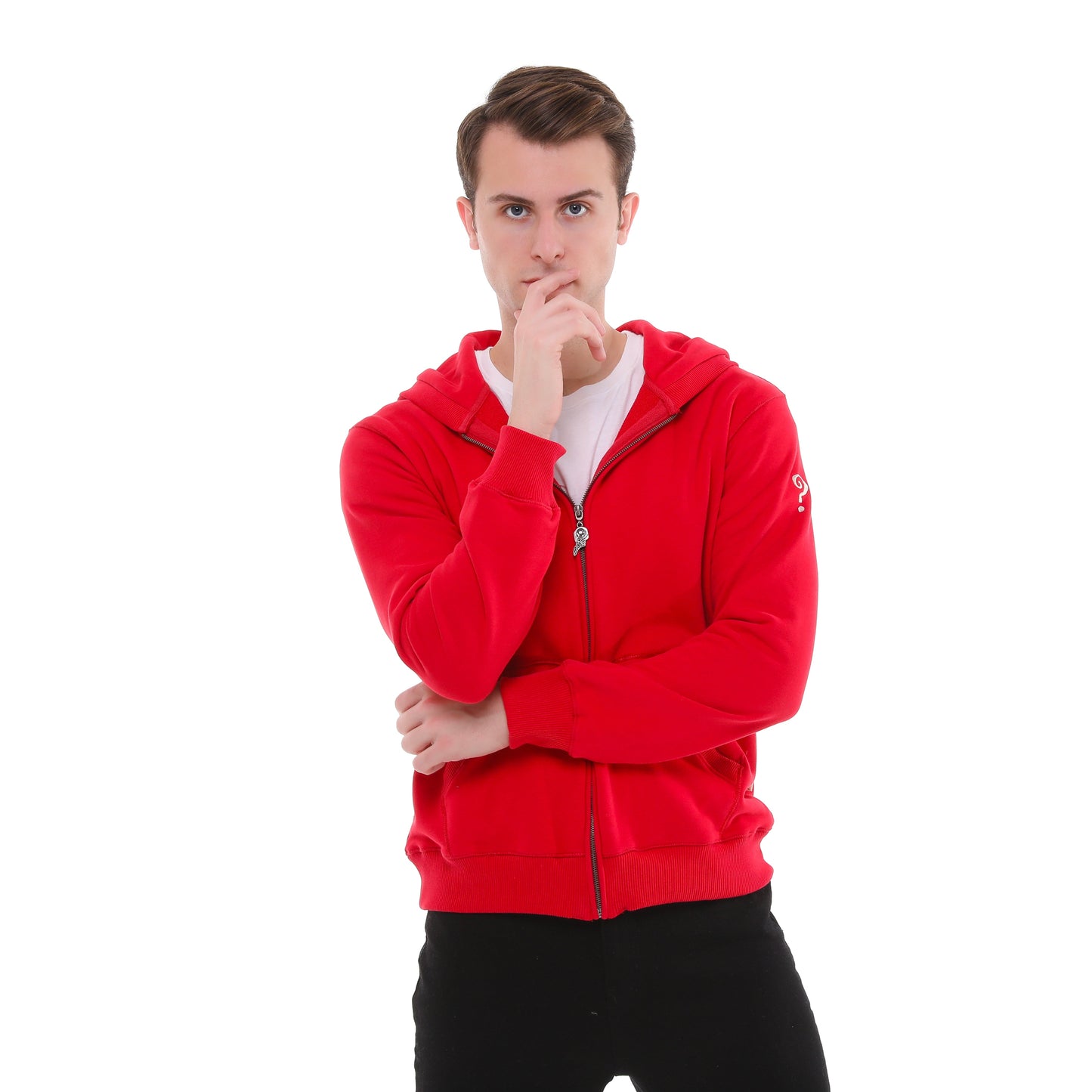 Plain  Cotton   Men's Hooded Hoodie Jacket
