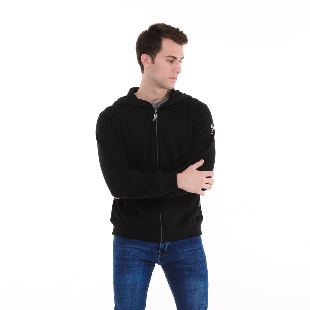 Plain  Cotton   Men's Hooded Hoodie Jacket