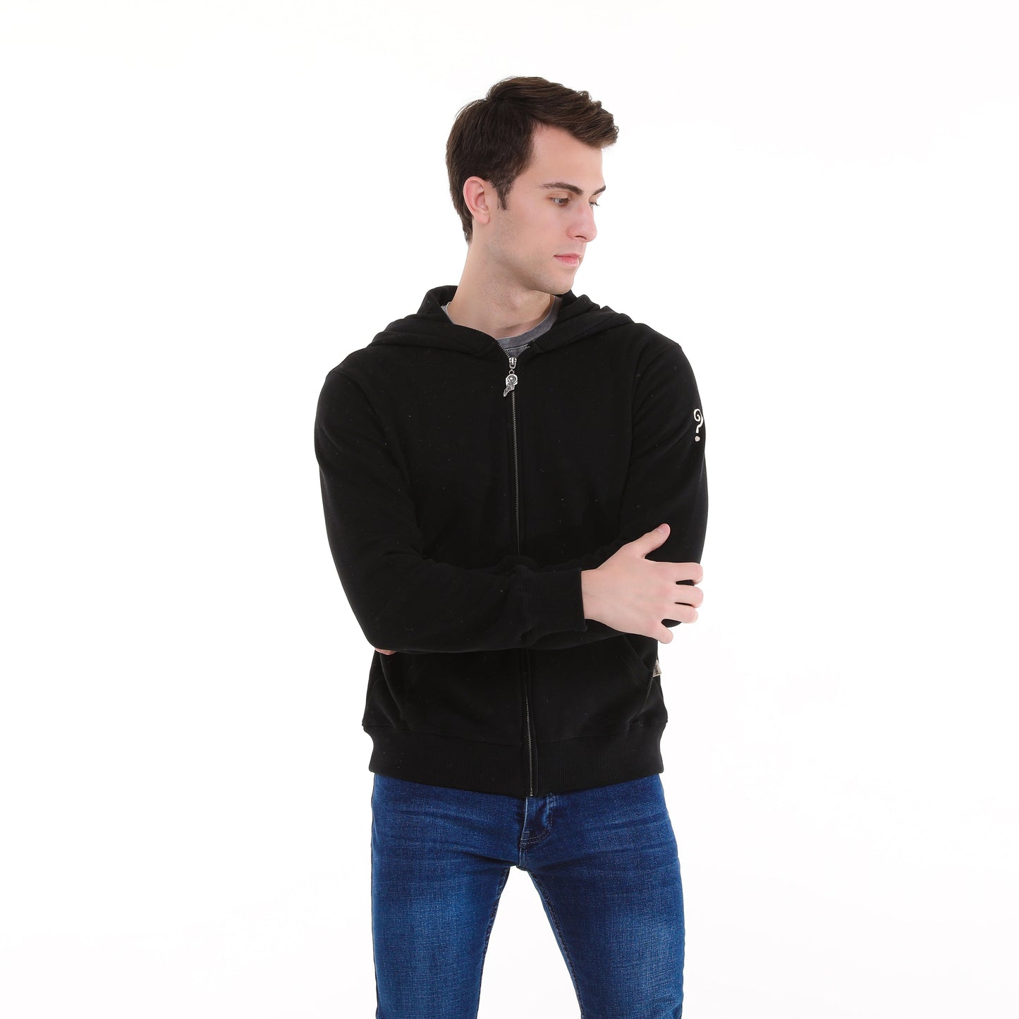 Plain  Cotton   Men's Hooded Hoodie Jacket