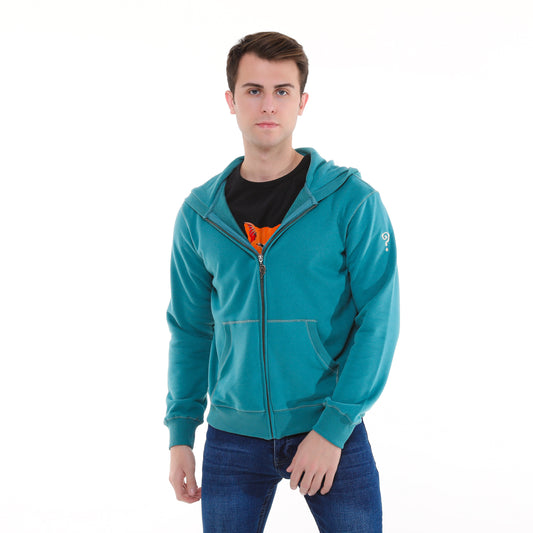 Plain  Cotton   Men's Hooded Hoodie Jacket