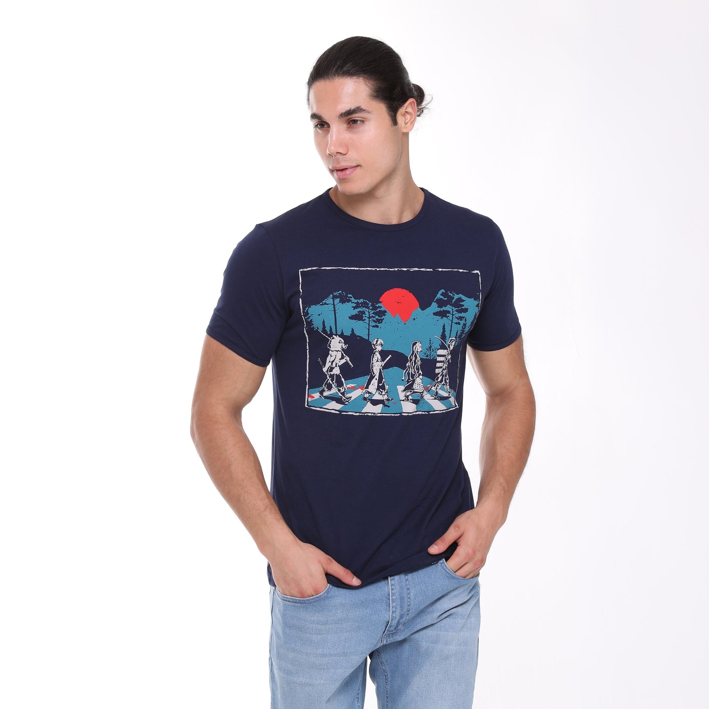 Demon Slayer Abbey  Road Fan Anime Art Graphic T-Shirt