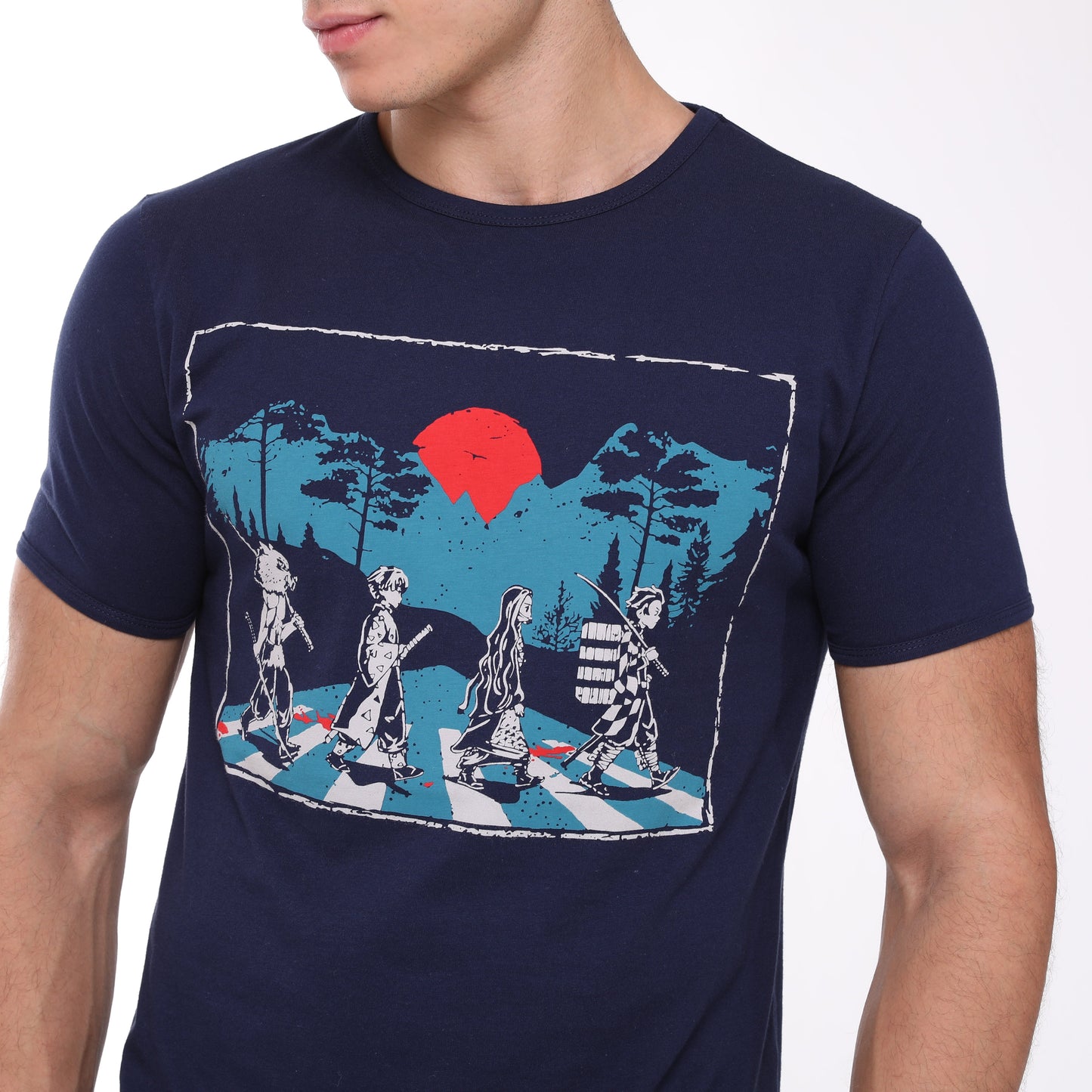 Demon Slayer Abbey  Road Fan Anime Art Graphic T-Shirt
