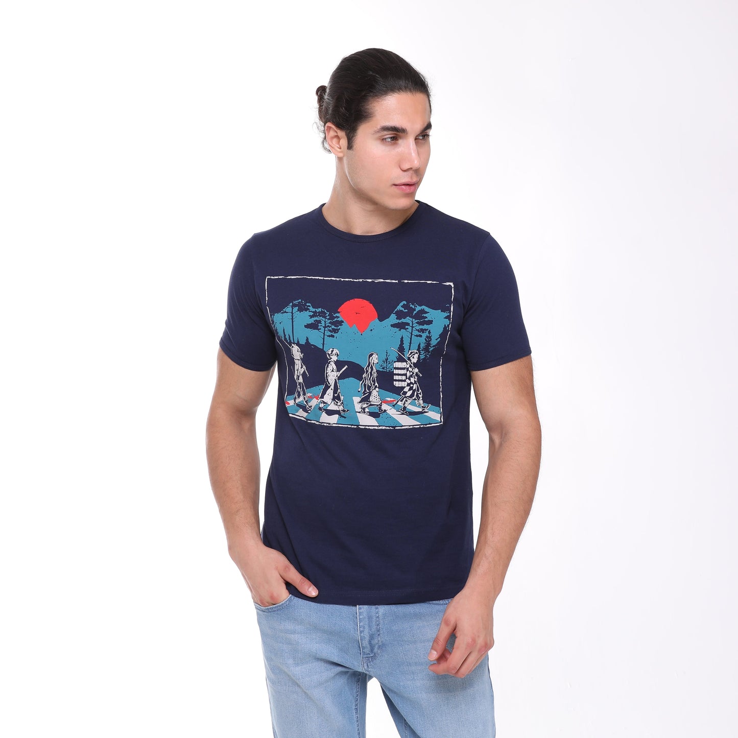 Demon Slayer Abbey  Road Fan Anime Art Graphic T-Shirt