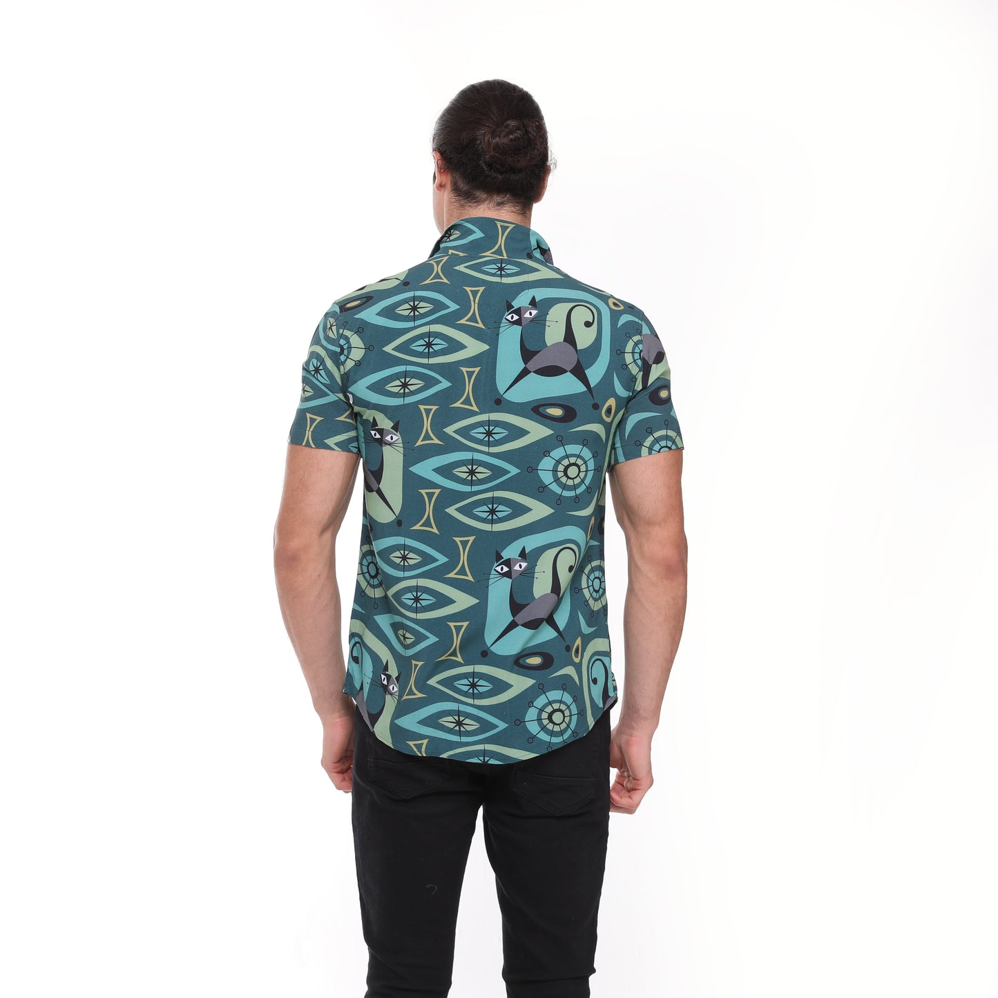 Cool Cat Printed Short Sleeve Men's Shirt