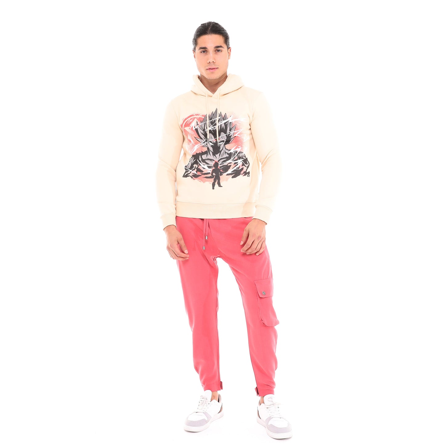 MAJIN VEGETA Printed Cotton Hoodie