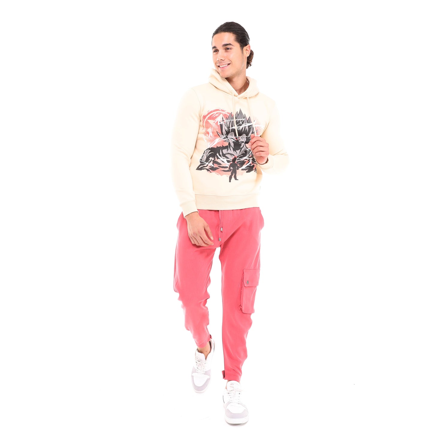 MAJIN VEGETA Printed Cotton Hoodie