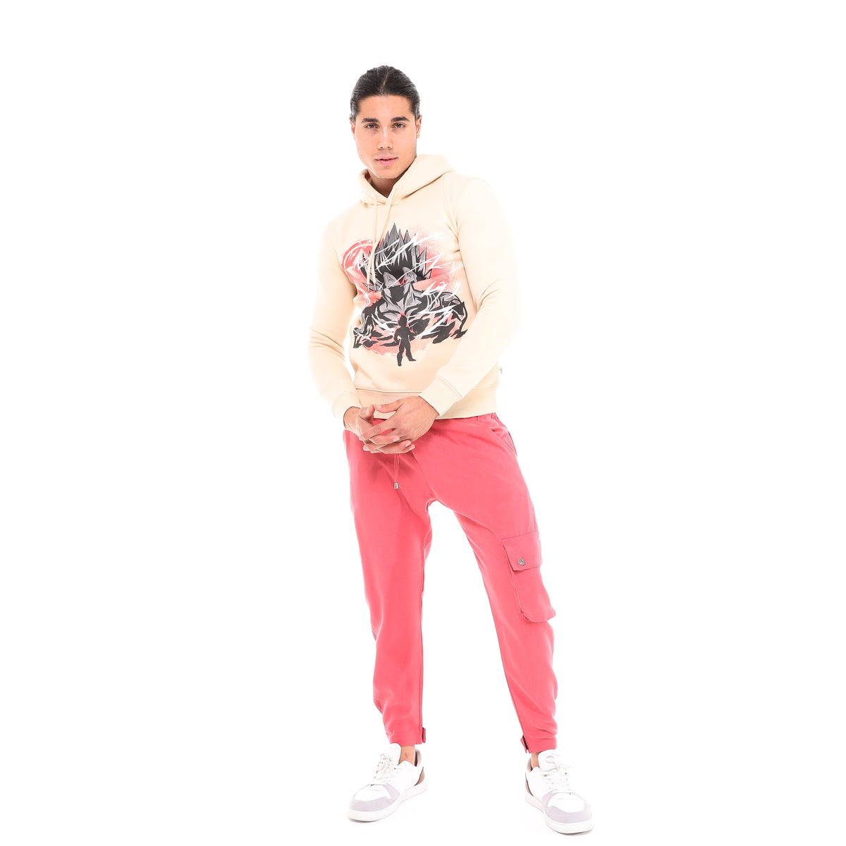 MAJIN VEGETA Printed Cotton Hoodie