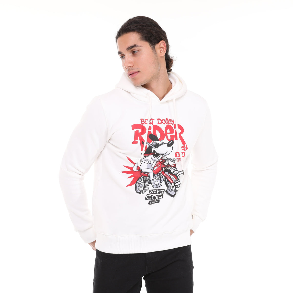 BEST DOGGY Printed Cotton Hoodie