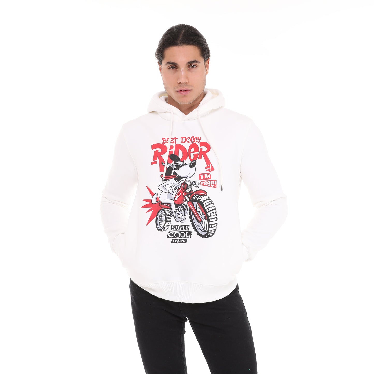 BEST DOGGY Printed Cotton Hoodie