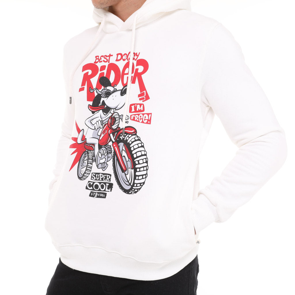 BEST DOGGY Printed Cotton Hoodie