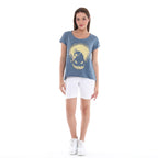 Anthracite Stone Washed Halloween Skull    Print Women's Top