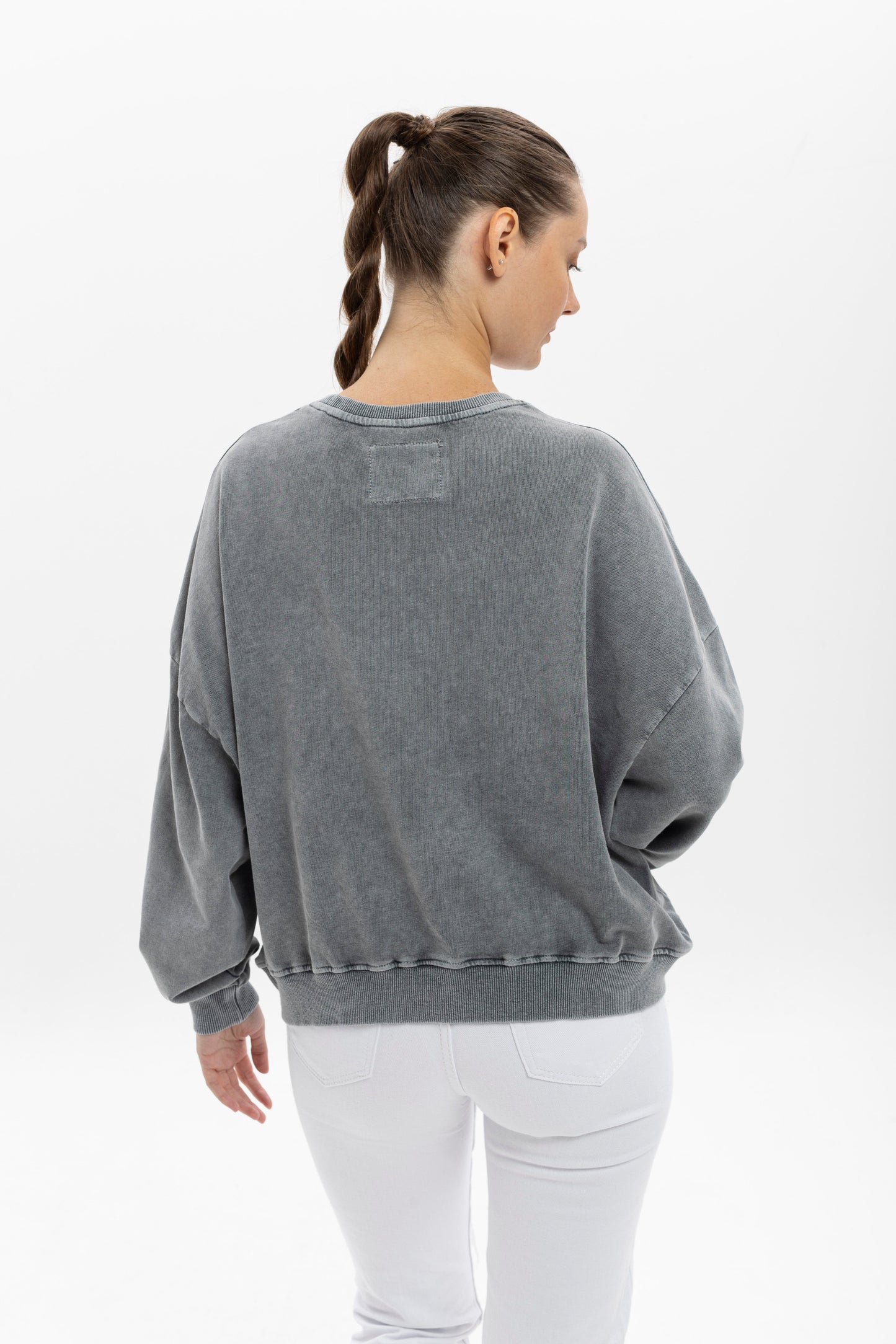 Ballon Cut Zip Front SKULL STONE  Print Women Sweatshirt