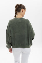 Ballon Cut Zip Front SKULL STONE  Print Women Sweatshirt
