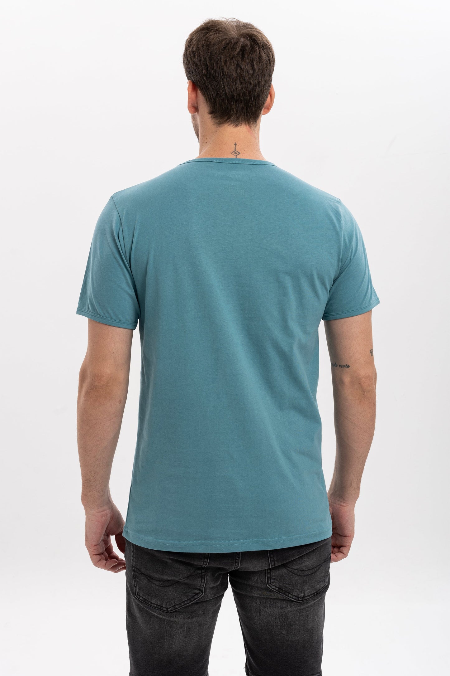 Four Masters Printed Cotton Men's  Blue T-shirt