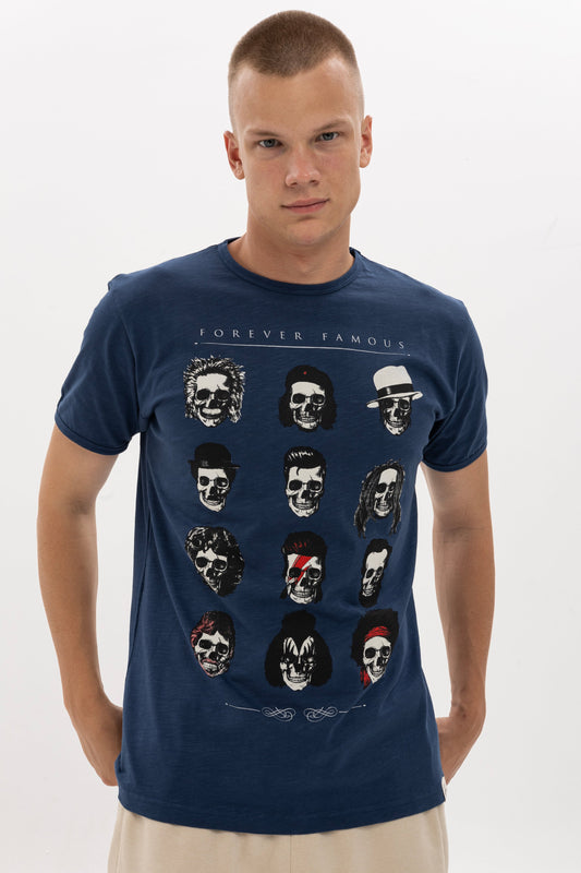 Forever Famous Icons Printed Cotton Men's  T-Shirt