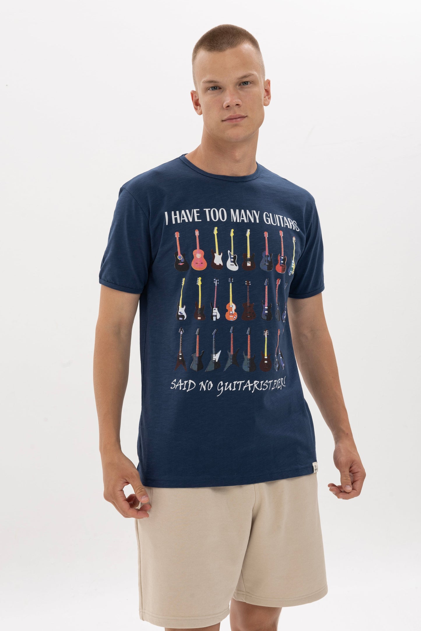 Music Insipired GUITAR HOUSE Printed Cotton T-Shirt
