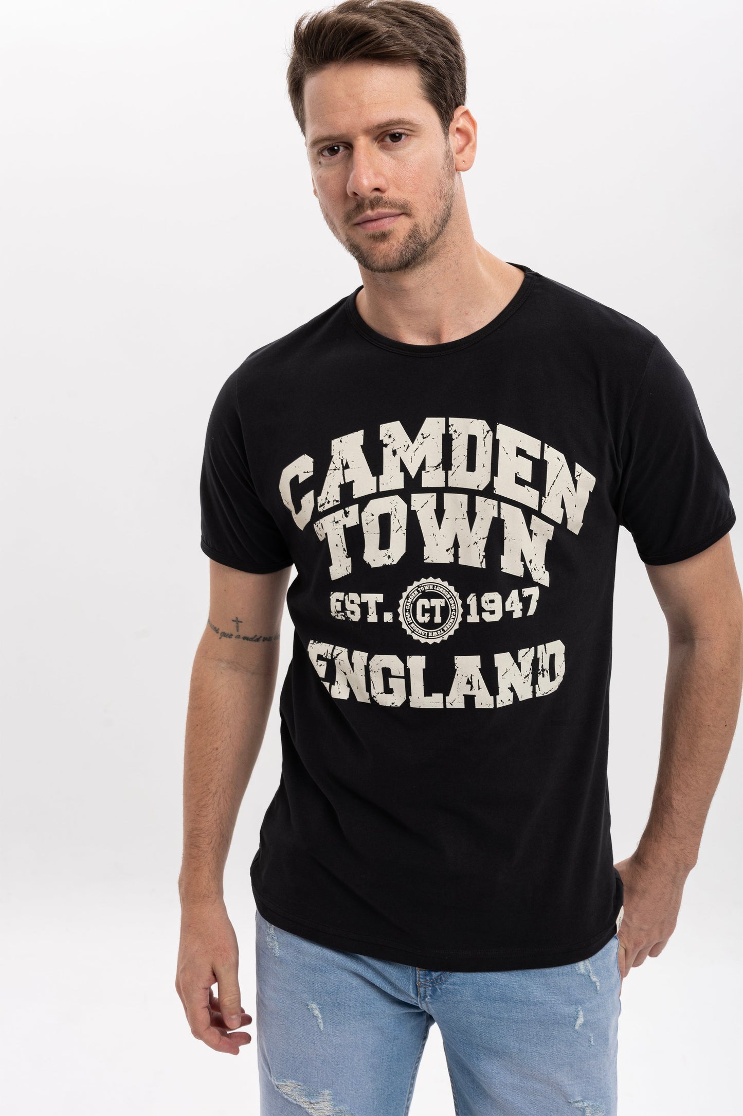 Camden Town England Typogrpahic  Printed Cotton  T-Shirt