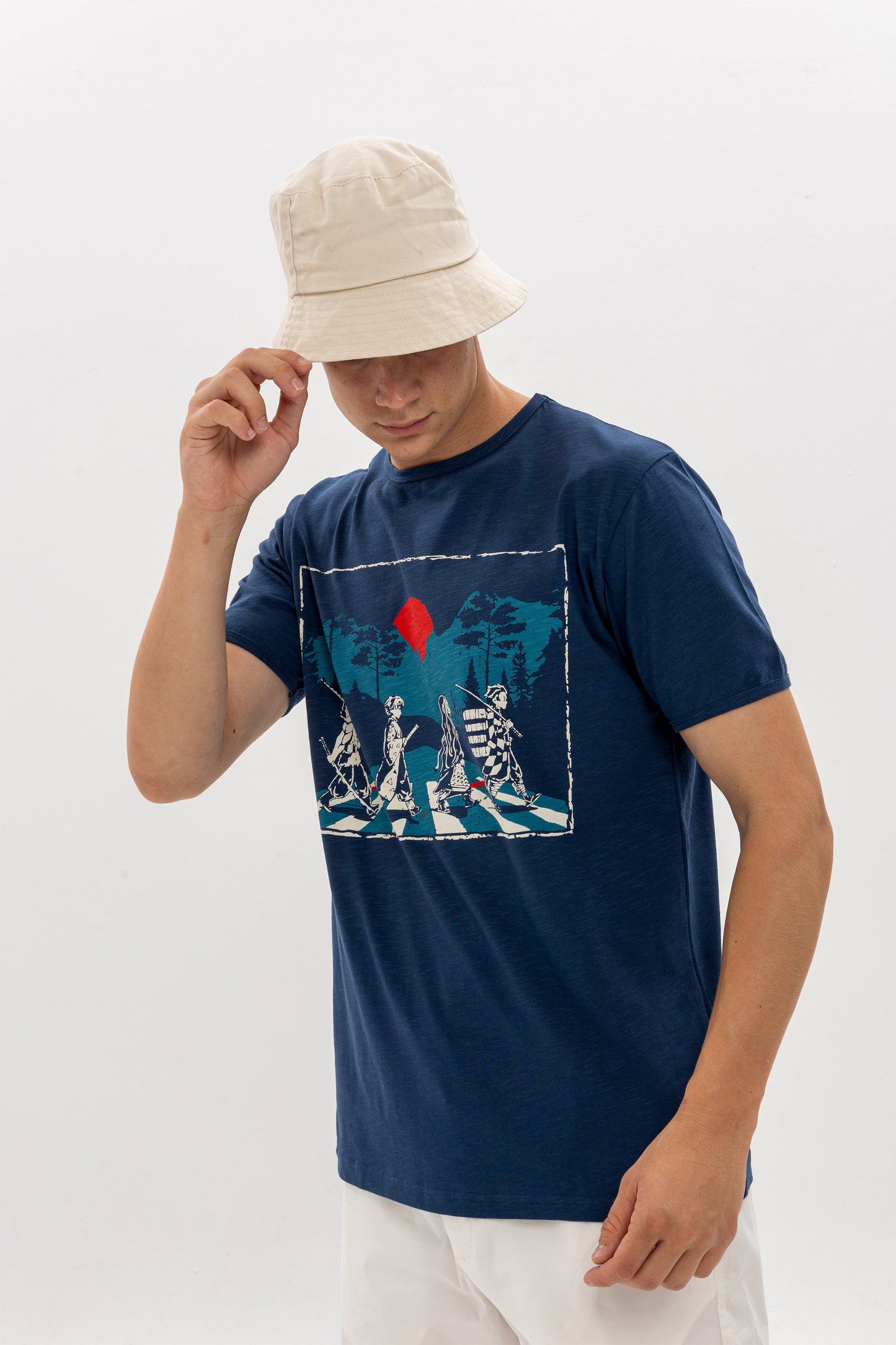 Demon Slayer Abbey  Road Fan Anime Art Graphic T-Shirt