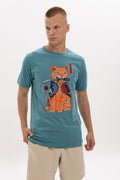Cat Catana Printed Cotton T-shirt