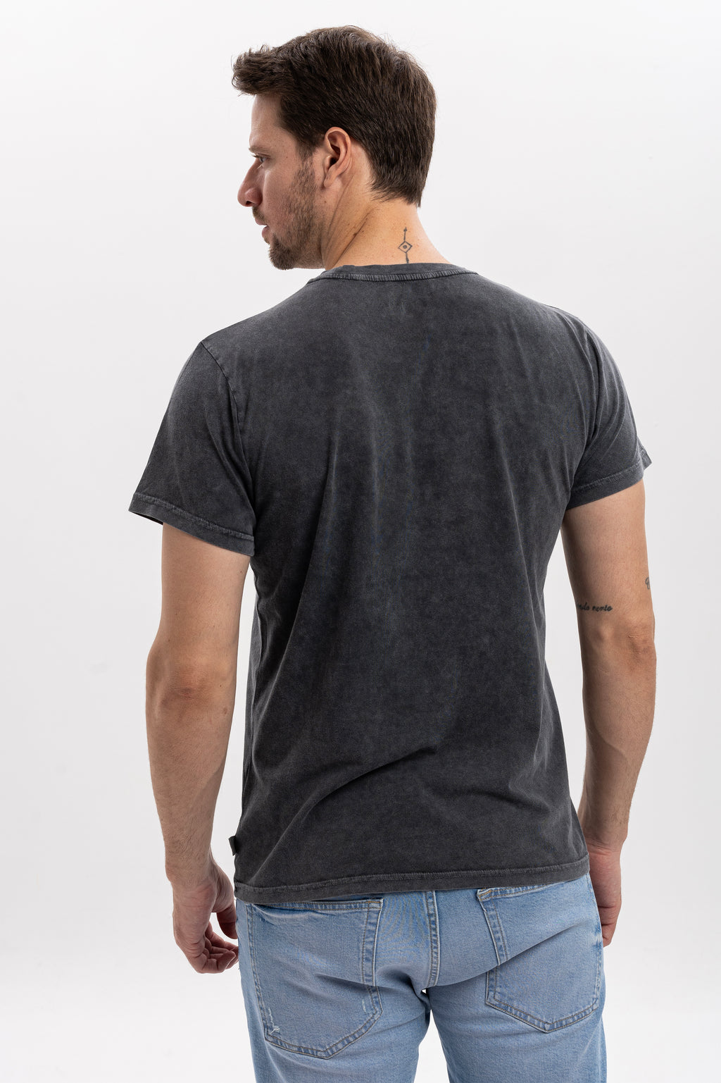 Acid Washed  Underground Sound Printed  Cotton   T-Shirt
