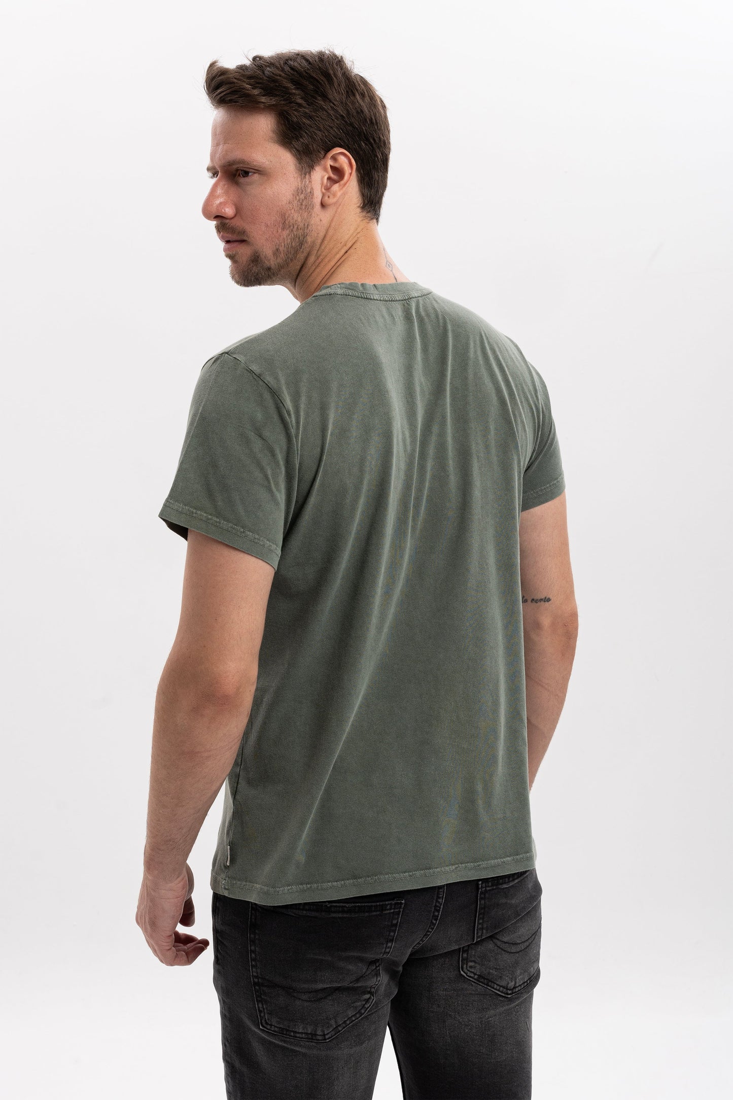 Stone Washed "I am Fine Everything Is Fine"  Printed Cotton T-shirt