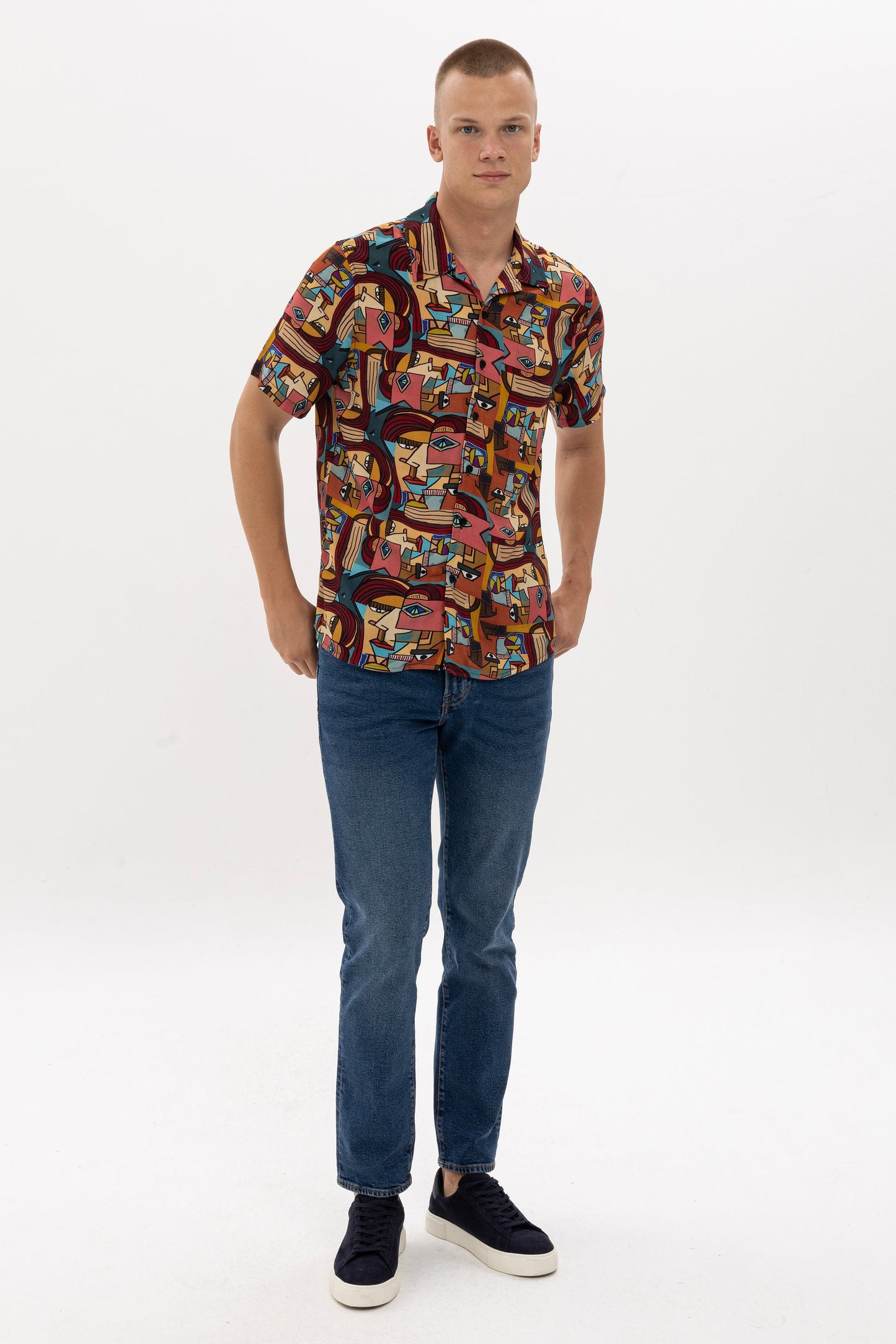 FACE PICASSO MEN'S SHORT SLEEVE SHIRT
