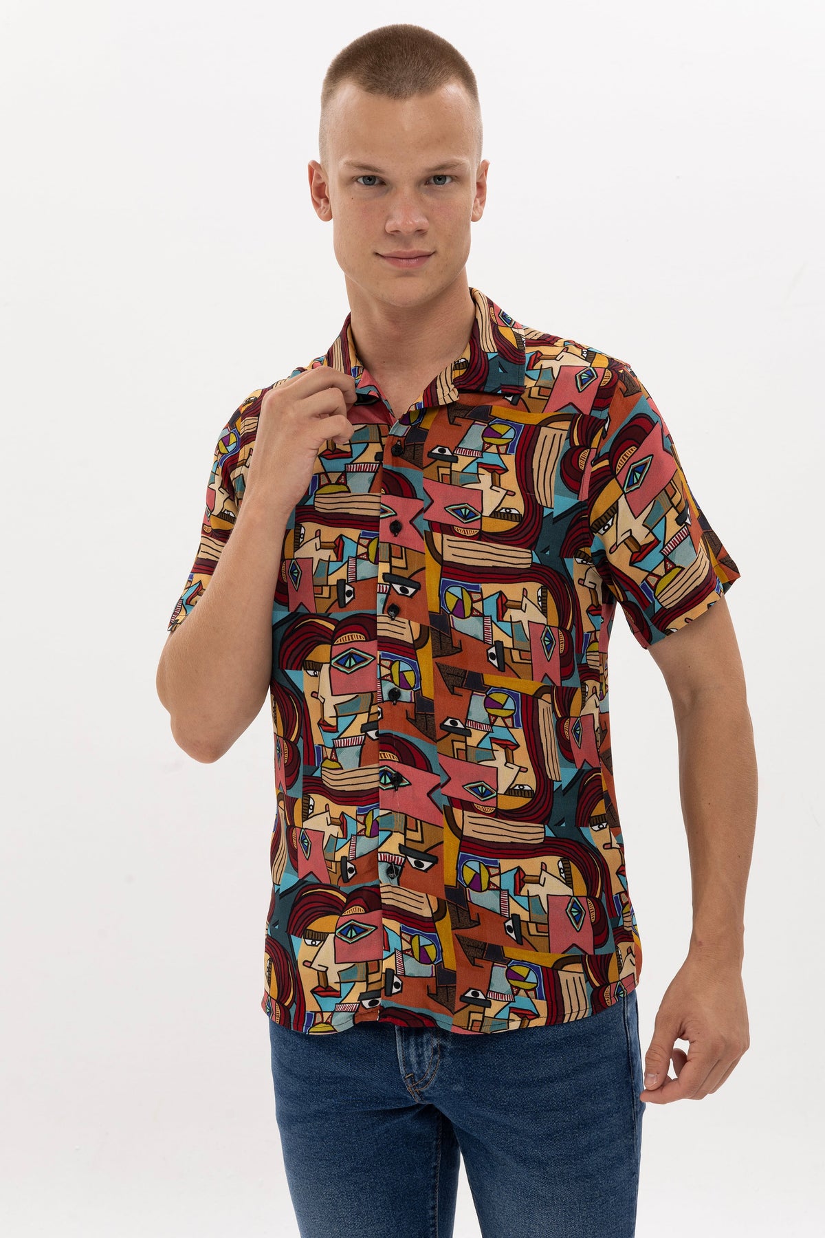 FACE PICASSO MEN'S SHORT SLEEVE SHIRT
