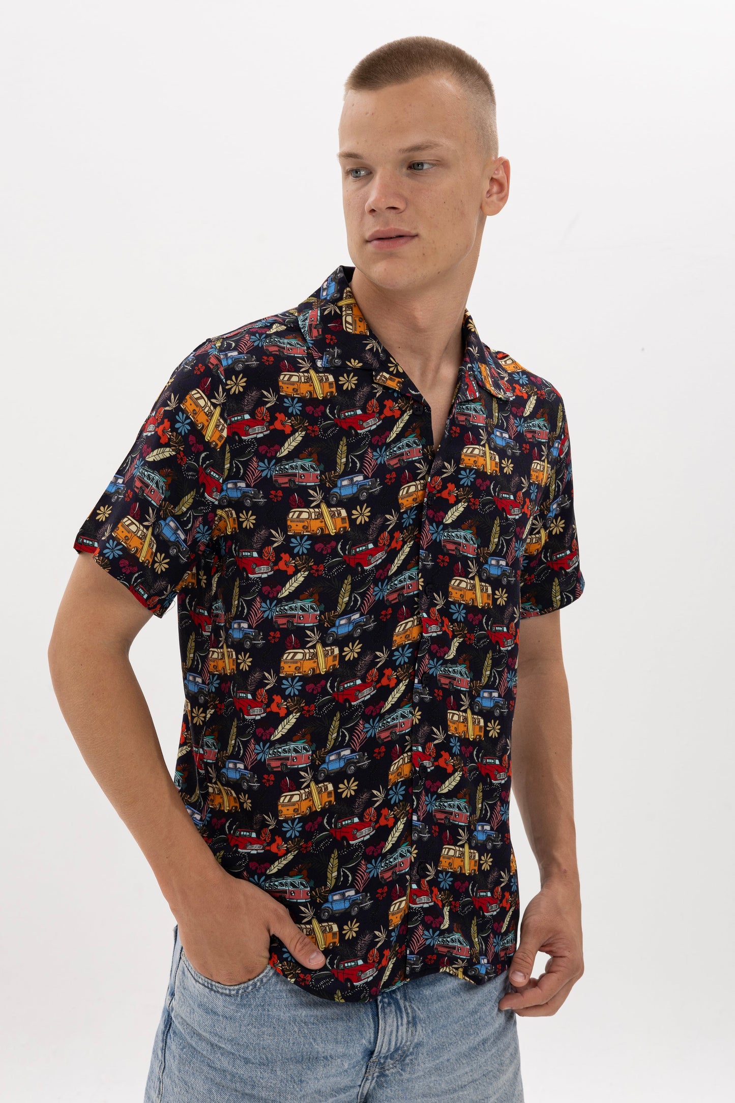Retro T5 VW Men's Short Sleeve Regular Shirt