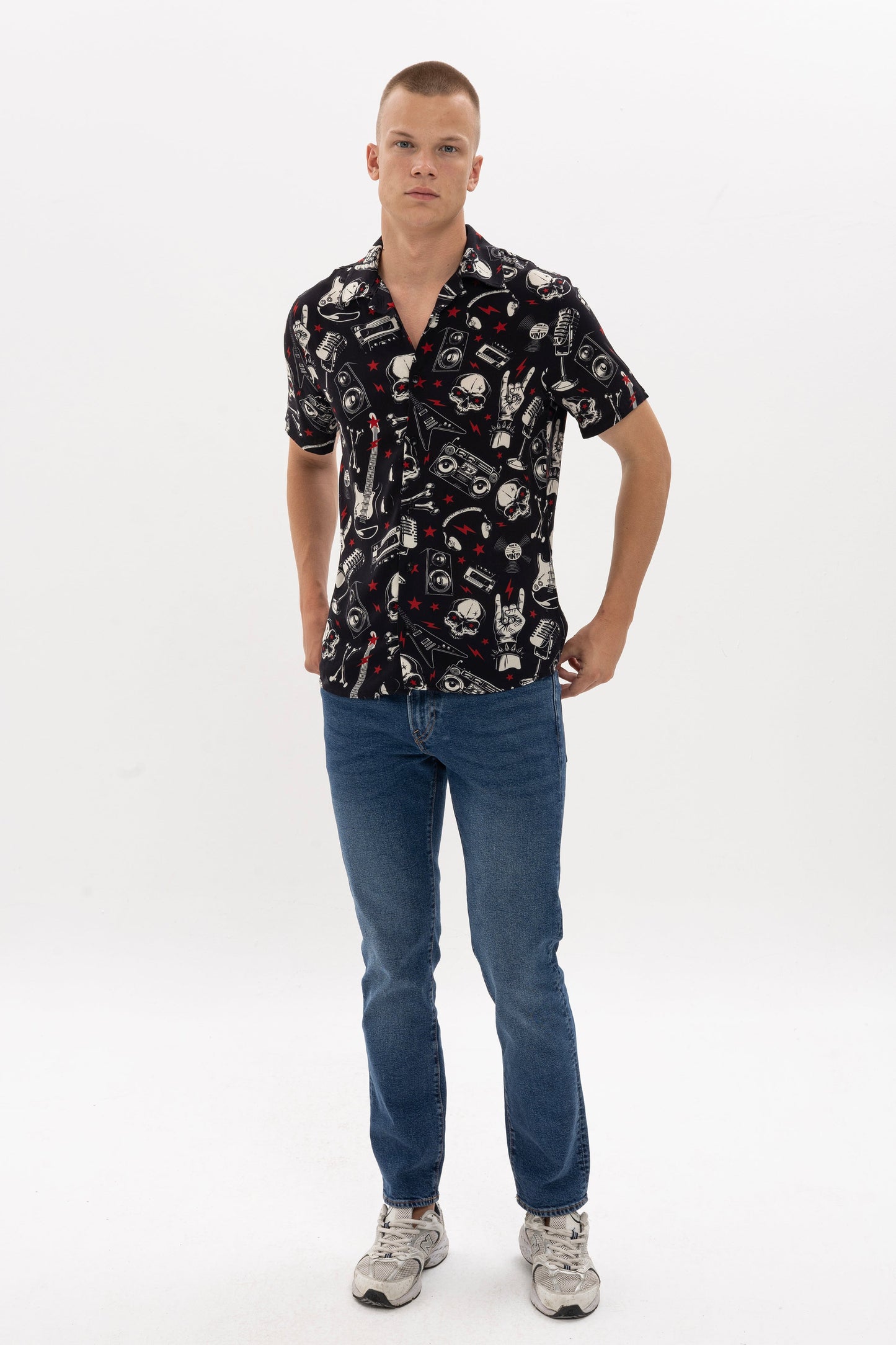 Rock & Roll Skull Men's Regular Shirt