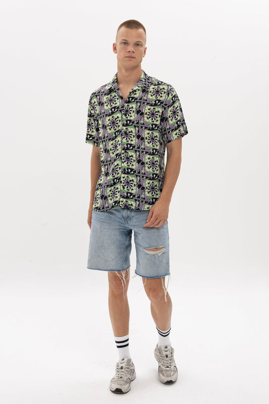 Beetlejuice  Patterned Print Men's Regular  Shirt