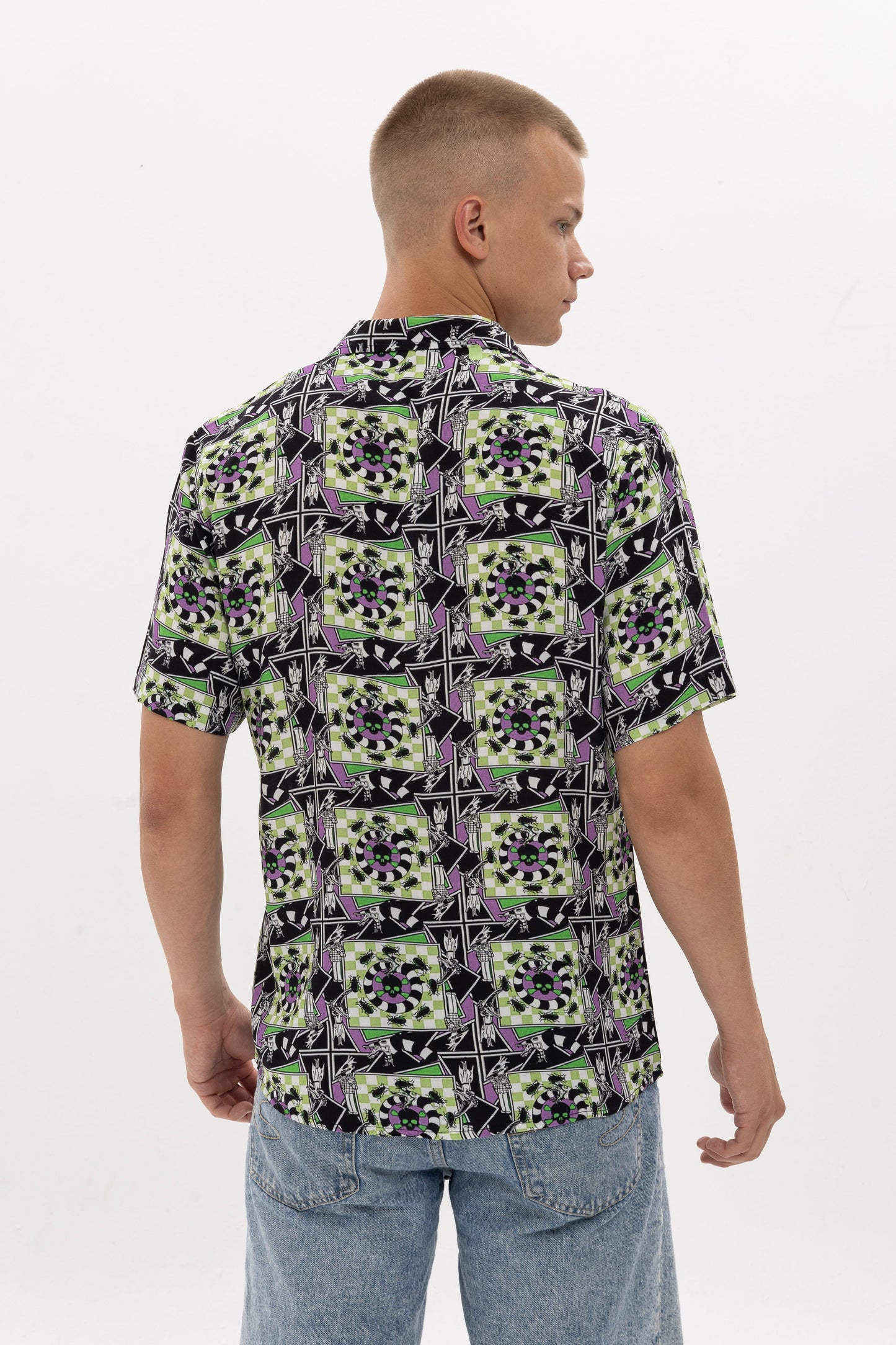 Beetlejuice  Patterned Print Men's Regular  Shirt