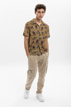 Cat Rose   Print Patterned Men's Regular  Shirt